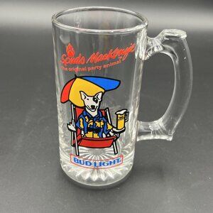 1987 Bud Light Mug Spuds MacKenzie Original Party Animal Umbrella 5.5 Glass